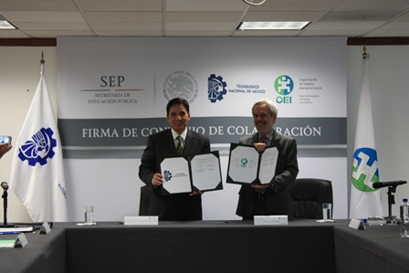FIRMAN ALIANZA TECNM Y LA ORGANIZACIÓN DE ESTADOS IBEROAMERICANOS PARA DESARROLLO ACADÉMICO.