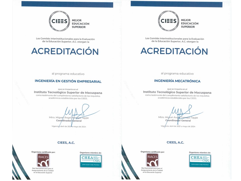 ACREDITA EL ITSM LOS PROGRAMAS EDUCATIVOS DE ING. EN GESTIÓN EMPRESARIAL E ING. MECATRÓNICA ANTE CIEES.