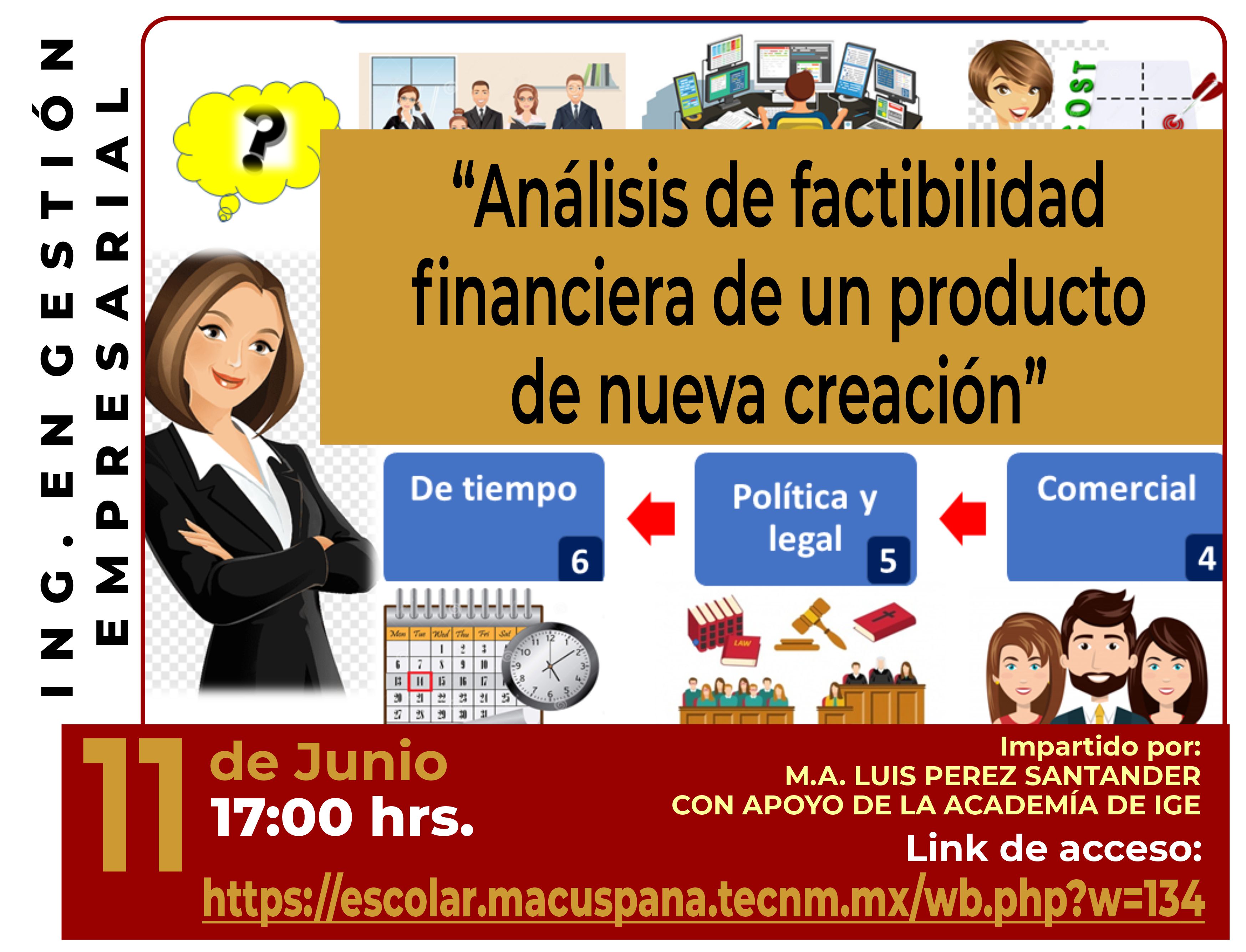 CURSO-TALLER PARA ASPIRANTES DE INGENIERÍA EN GESTIÓN EMPRESARIAL“ANÁLISIS DE FACTIBILIDAD FINANCIERA DE UN PRODUCTO DE NUEVA CREACIÓN”