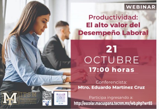 WEBINAR “PRODUCTIVIDAD: EL ALTO VALOR DEL DESEMPEÑO LABORAL”