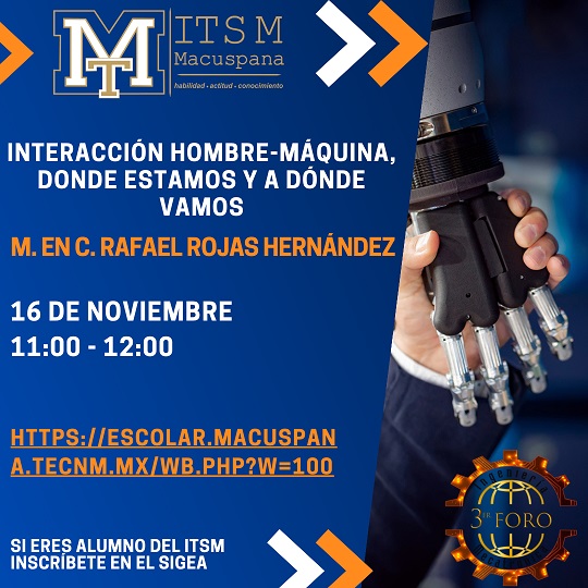 CONFERENCIA “INTERACCIÓN HOMBRE-MÁQUINA”