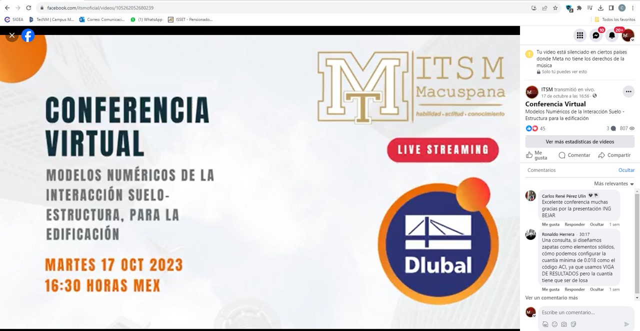 CONFERENCIA VIRTUAL MODELOS NUMERICOS DE LA INTERACCIÓN SUELO-ESTRUCTURA PARA LA EDIFICACIÓN